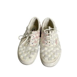 Vans Pink and White Sneakers Soft Slip-On Style